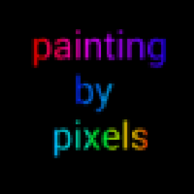 Image: Painting by Pixels - in a pixellated font